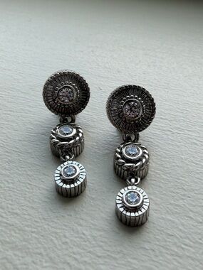Judith Ripka Silver Drop Earrings